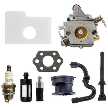 Imagem de Kit de carburador compatível com C1Q-S57 Fit 017 018 MS170 MS180 motosserra motor peças filtro vela de ignição combustível