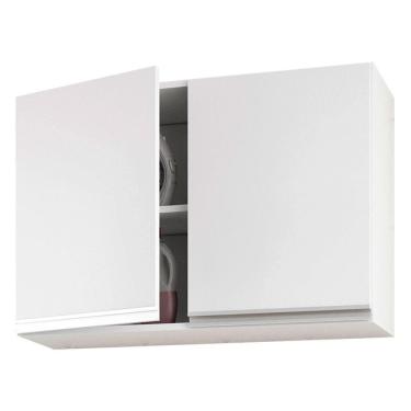 Imagem de Armário De Parede área De Serviço E Lavanderia 80cm Com 02 Portas 100% Mdf Branco - Abmaza