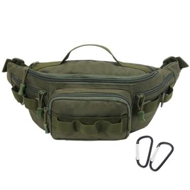 Imagem de Pochete tática, bolsa pequena para equipamentos de pesca, resistente à água, bolsa de cintura militar portátil, para armazenamento de pesca, atividades ao ar livre, pesca, caminhadas, escalada com 2