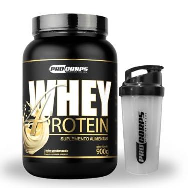 Imagem de Pro Corps Whey Protein 4w 900g, 32g Proteína + Coqueteleira (900g, Leite Condensado)