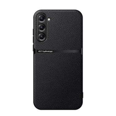 Imagem de Kepuch Capa para Samsung Galaxy S23 FE - Litchi Grano Case Placa de Metal Embutida - Preto