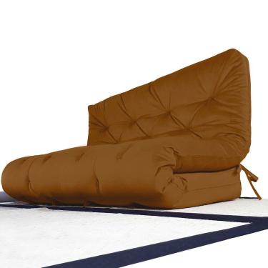 Imagem de Colchão Futon King Dobrável Sofa Cama Caramelo