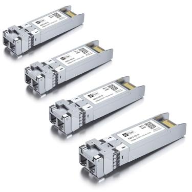 Imagem de H!Fiber 10G Módulo SFP+ LC de modo único, transceptor de fibra 10GBase-LR para Cisco SFP-10G-LR, Meraki MA-SFP-10GB-LR, Ubiquiti UniFi UF-SM-10G, Mikrotik, Netgear, D-Link (SMF, 1310 nm, 10 km, DDM)
