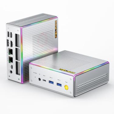Imagem de PELADN Mini PC para jogos, HO4 Mini PcAMD Ryzen 7 8845HS 32GB DDR5*2 512G PCIe4.0 SSD 2,5Gbps Dual Fan Desktop Mini Computadores/WiFi 6, BT5.2/USB3.2, USB-C 4.0/DP, HDMI para negócios domésticos
