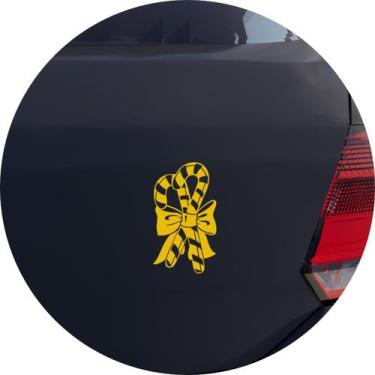 Imagem de Adesivo de Carro Pirulito Bengala Natal - Cor Vinho - Melhor Adesivo, 