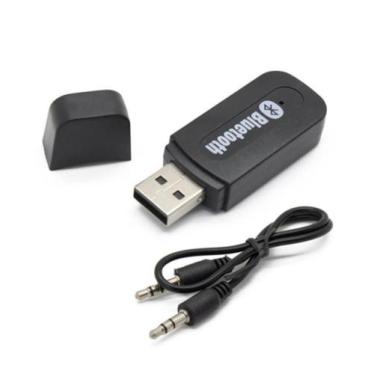 Imagem de Adaptador Receptor Bluetooth Usb P2 Som Carro Pc Auxiliar, Preto
