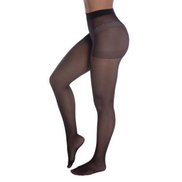 Imagem de Meia Calça Fina Selene Fio 15 Microfibra, Preto, EG