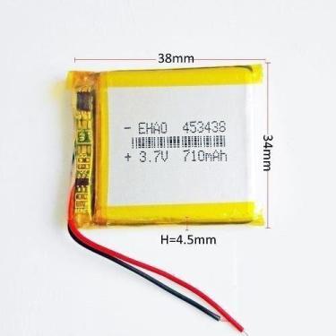 Imagem de Bateria 710 Mah  E 3,7v  4,5mm X 34mm X 38mm 2 Fios - bgb