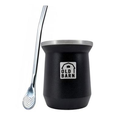 Imagem de Kit Tereré 1 Cuia Térmica Parede Dupla De Alumínio Old Barn 1 Bomba Li