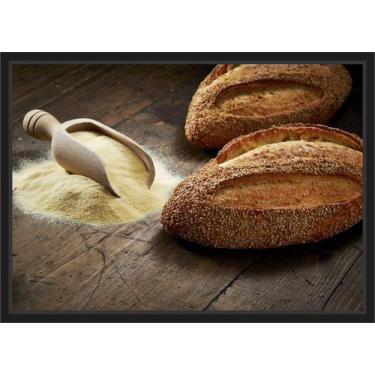 Imagem de Quadro Decorativo Padaria Cafeteria Pães Bolos Decorações Com Moldura 