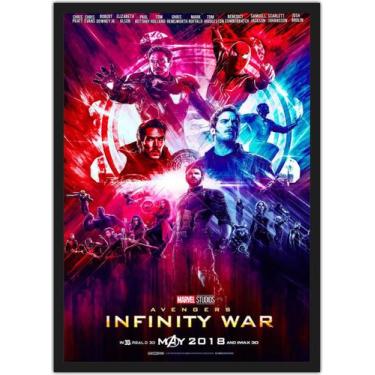 Imagem de Quadro Decorativo Vingadores Filmes Cartaz Cinema Decorações Com Moldu
