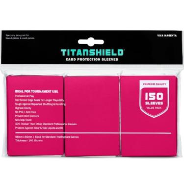 Imagem de TitanShield Premium Viva Magenta150 Sleeves Standard Size Board Game Trading Card Sleeves Deck Protector for Magic The Gathering MTG, Baseball Collection, Dropmix