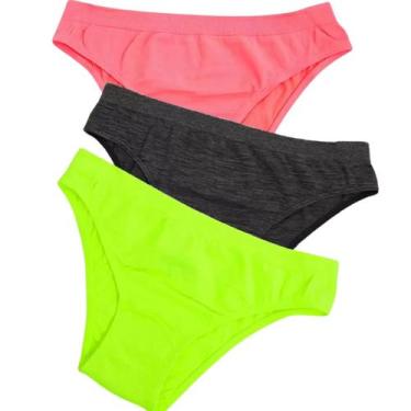 Imagem de Kit 3 Calcinhas Biquini Microfibra Sem Costura Trifil 4404, Multicor, 