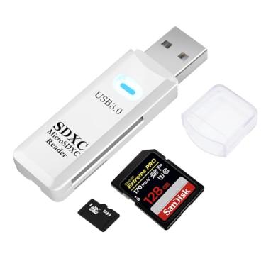 Imagem de AIYEEN Leitor de cartão USB3.0 SD/TF, USB 3.0 5Gbps, adaptador de cartão de memória OTG com slot duplo de alta velocidade para cartões de memória TF/Micro SD/SD/SDXC/Micro SDHC, compatível com MacBook