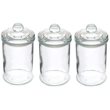 Imagem de Jogo 3 Potes De Vidro Herméticos 120ml Redondo Liso Dynasty