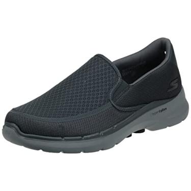 Imagem de Skechers Sapato masculino Gowalk 6-elástico elástico slip-on desempenho atlético caminhada, Carvão, 10.5