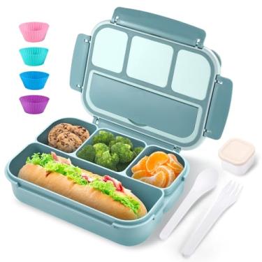 Imagem de Cookage Bento Box Lancheira para Adultos para Homens e Mulheres, Bento Lunch Box para Crianças, Meninos, Meninas, Escola, Lancheiras para Adultos com 4 Compartimentos, Conjunto de Utensílios, Recipien