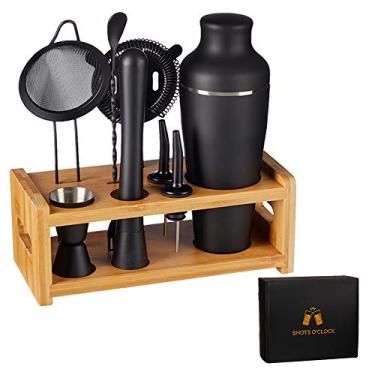 Imagem de LEMONSODA Conjunto de Barra de Coqueteleira de 8 Peças de 19 Onças com Suporte - Misturador de Margarita Profissional, Coqueteleira e Conjunto de Colher Medidora e Colher de Mistura - Kit de Bartender