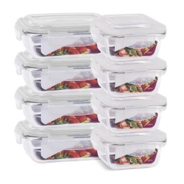 Imagem de Kit 8 Potes Herméticos Marmita Vidro Papinha 640ml e 320ml - U4home, B