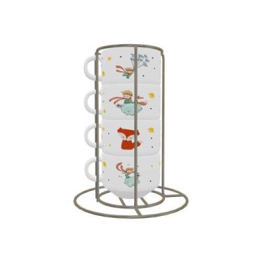 Imagem de Conjunto com 4 xícaras de Cerâmica com suporte aramado - O Pequeno Prí