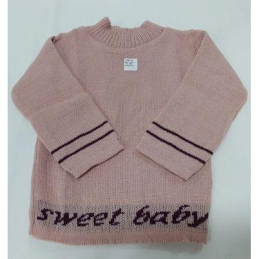Imagem de Básica De Lã Blusa Bebê Menina Inverno Infantil Várias Cores - Blue Ma