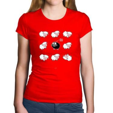 Imagem de Baby Look Algodão Ovelha Negra - Foca na Moda, Vermelho, GG