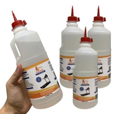 Imagem de Kit 3 Litros Silicone Lubrificante Esteira e Bicicleta Elétrica e Uso 