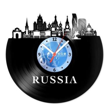 Imagem de Relógio De Parede Disco Vinil Lugares - Rússia - VLU-022 - Modernarte