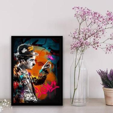 Imagem de Quadro Arte Grafite Chaplin 33x24cm - com vidro - Quadros On-line, Mad
