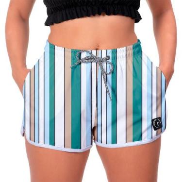 Imagem de Shorts Verão Praia Premium Cores Verticais W2 Feminino - W2 Store, XG