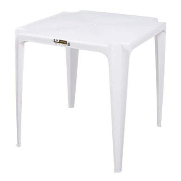 Imagem de Mesa Mor Quadrada Plástica Proteção UV 30kg, BRANCO