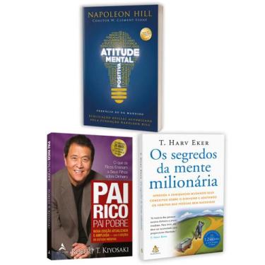 Imagem de Kit 3livros, Pai Rico, Pai Pobre + Atitude Mental Positiva + Os Segred