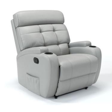 Imagem de Poltrona do Papai Reclinável Manual Em Couro Bovino - Modelo Florença 