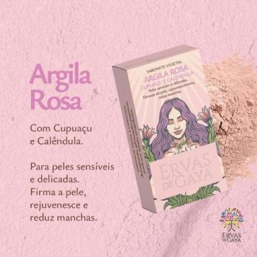 Imagem de Sabonete vegetal argila rosa - ERVAS DE GAYA