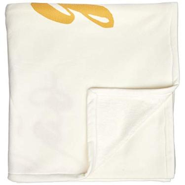 Imagem de Coisas de Nine Cobertor Gratidão Branco Amarelado Com Frase Em Amarelo Único