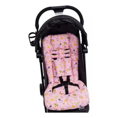 Imagem de Colchonete Para Todos Os Carrinho Luxo - SAFARI ROSA - CLICK TUDO