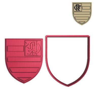 Imagem de Cortador Carimbo Futebol Time Flamengo Brasão - DOCE IMPRESSO, 9,0cm