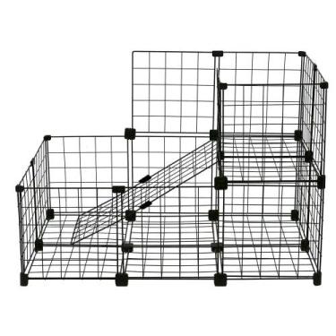 Imagem de Cercado Aramado Porquinho da Índia 2 Andares Fundo 60x90x60cm Preto - 