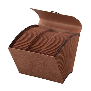 Imagem de Arquivo expansível de papel da marca Office Depot® com aba, 31 bolsos, expansão 5 cm, 21 x 28 cm, carta, 30% reciclado, marrom, pacote com 1