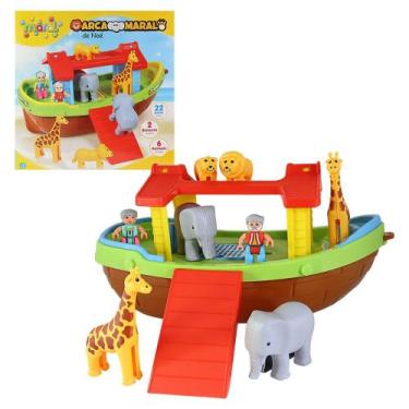 Imagem de Arca de Noé para Montar com 2 Bonequinhos e 6 Animais Brinquedo Didati
