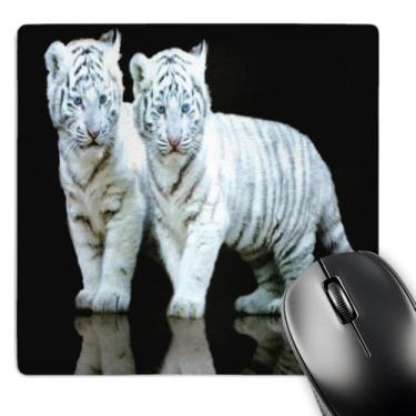Imagem de 3dRose Mouse pad LLC 20 x 20 x 0,63 cm, filhotes de tigre brancos (mp_80218_1)