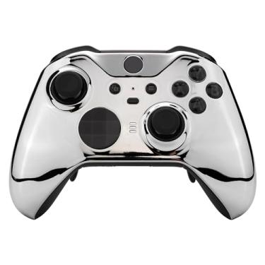 Imagem de eXtremeRate Capa de placa frontal brilhante prata cromada, kit de substituição para Xbox One Elite Series 2, Xbox Elite 2 Core Controller Model 1797 - Anéis de destaque incluídos