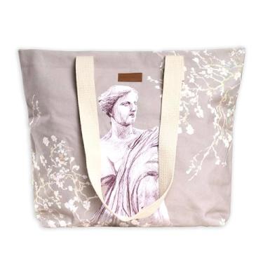 Imagem de Maison d' Hermine Bolsa de ombro 100% algodão casual para mulheres bolsas de grande capacidade para compras, viagens, praia, academia, 51 - Obra-prima, 17.7"x14.5"x4", 03 - Bolsa de lona