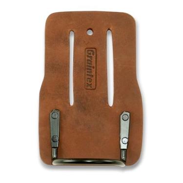 Imagem de Graintex LH2320 Suporte de martelo fixo, cor bronzeada, couro de grão superior, compartimento para túnel para cinto de até 7,6 cm, reforçado com rebites, eletricistas, carpinteiros, empreiteiros