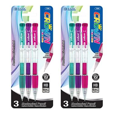 Imagem de Lapiseira BAZIC coroa de 0,5 mm, borracha macia sem látex, lápis de escrita suave para esboço de desenho (pacote com 3), 2 pacotes