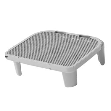 Imagem de Bothyi Rampa para maca de gatos, esteira de armadilha para areia de gatos, camada dupla, caixa de areia para gatinhos, placa de pé para banheiro de animais, Cinza