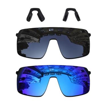 Imagem de Lente de reposição de 2 peças para óculos de sol Oakley Sutro Lite OO9463 Stealth Black & Ice Blue Polarizadas UV400 Lentes de Proteção UV400