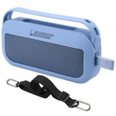 Imagem de TXEsign Capa de silicone para alto-falante portátil Bose SoundLink Flex 2ª geração/SoundLink Flex com alça para porta de carregamento (azul)