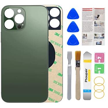 Imagem de Phoupair Substituição de vidro traseiro compatível com iPhone 13 Pro Max de 6,7 polegadas com kit de reparo e instalação Maual (verde alpino)