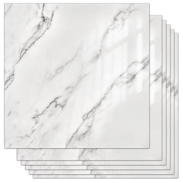 Imagem de Abyssaly Cozinha com 10 folhas, descasque e cole azulejos, branco brilhante